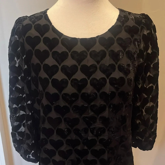 TALBOTS HEART VELVET BLOUSE TOP Size S Valentine’s Day - Picture 2 of 12